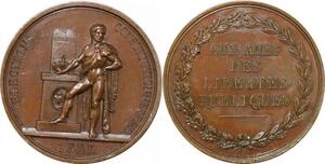 P2642 France Médaille Charles X élections constitutionnelles 1827 Paris Desnoyers SPL