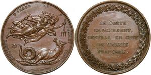 P2649 Rare France Médaille Algérie conquête d'Alger Comte Bourmont 1830 Desnoyers SUP