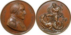 P2657 Rare Médaille Algerie Royaume-Uni Amiral Exmouth Alger 1816 Desnoyers SPL