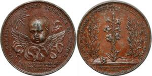 P2661 Rare France Médaille naissance Duc Bordeaux Blenne 1820 Desnoyers SUP