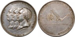 P2666 France Médaille Société agriculture Louis XV XVI XVI 1815 Argent Desnoyers SPL