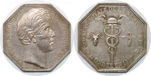 P2671 France Rare Médaille Charles X Société Royale 1827 Dubois Argent Desnoyers