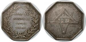 P2672 France Médaille Louis XVIII Entrepreneurs Maçonnerie 1810 Paris Desnoyers
