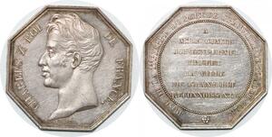 P2675 France Médaille Charles X Roi Comte Estourmel Granville 1828 Desnoyers SUP