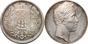 P2682 France Médaille Charles X Roi France Paris Navire Marchand Argent Desnoyers SUPFrance
