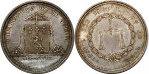 P2684 France Médaille Conseil Prudhommes Lyon Ludovico XVIII 1818 Argent Desnoyers SUP