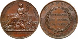P2685 France Médaille Louis XVIII Médaille Compagnie Canaux Paris 1818 Desnoyers SPL