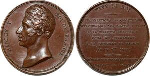 P2688 France Médaille Charles X  Delayau Conseil Etat Préfet Police 1824 Desnoyers SUP