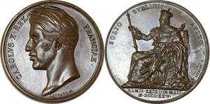 P2697 Rare France Médaille Coronation Charles X Gayrard 1825 Desnoyers SPL