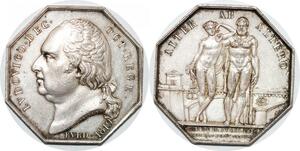 P2704 France R3 Médaille Louis XVIII Ponts Chaussées Bordeaux 1819 Desnoyers SUP