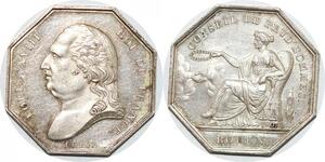 P2707 France Médaille Louis XVIII Conseil Prud Hommes 1814 Rouen Desnoyers SUP