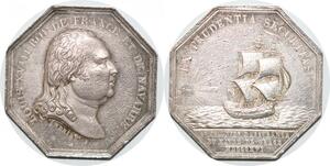 P2709 Rare France Médaille Louis XVIII Compagnies Assurances Havre 1816 Desnoyers SUP