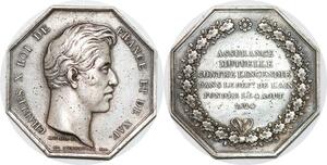 P2713 Médaille Charles X Assurances Incendie Ain 1824 Dubois Desnoyers