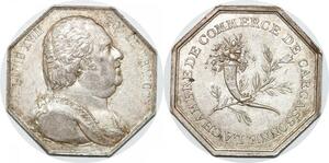 P2722 France Médaille Louis XVIII Chambre Commerce Carcassonne Desnoyers SUP