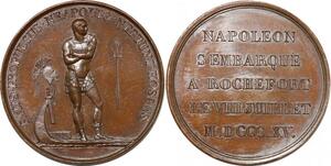 P2741 Rare Médaille Napoléon I Rochefort 1815 Desnoyers SPL
