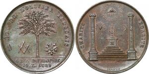 P2750 Rare France Médaille Francs Maçons Orient Havre écossais 5829 1829 Desnoyers