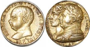 P2751 France Médaille 9 mm Naissance Henri Dieudonné Duc Bordeaux 1820 Desnoyers SUP