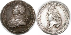 P2757 France 10mm Médaille Louis XVIII Inauguration statut Louis XIV Desnoyers SPL