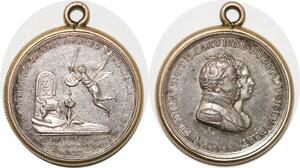 P2775 Rare France Médaille Ferdinand Caroline Duc Berry Desnoyers SPL