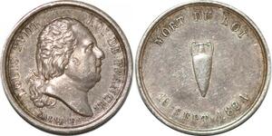 P2776 Rare France 16mm Médaille mort Louis XVIII 1824 Galle Desnoyers SUP