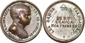 P2781 Rare France Médaille Henri Duc de Bordeaux Dames Françaises Desnoyers SUP