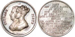 P2789 Rare France Médaille Charles Ferdinand Asyle 1820 Desnoyers SUP