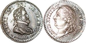 P2793 Rare France Médaille Henri IV Louis XVIII Dubois Desnoyers SPL