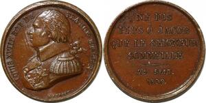 P2798 Rare France Médaille Louis XVIII Gayrard Jacob 1820 Desnoyers SPL