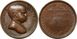 P2802 Rare France Médaille Duc de Bordeaux Henri Dieudonné Desnoyers SUP