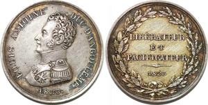 P2805 Rare France Médaille Louis Antoine Duc Angouleme Espagne 1823 Desnoyers SUP