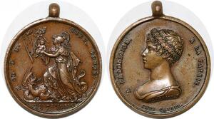 P2811 Rare France Médaille Naissance Duc Bordeaux 1820 Desnoyers SPL
