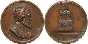 P2812 Rare France Médaille Henri IV Statut 1817 Andrieu Desnoyers SPL