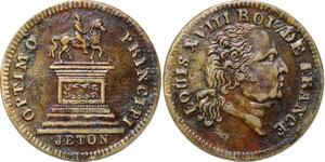 P2820 France Jeton Louis XVIII Optimo Principi Statut Desnoyers SUP
