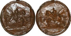 P2831 France Médaille Cliché uniface Duc Angoulème Espagne 1823 Morel Desnoyers SPL