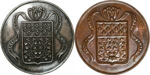 P2841 France Médaille uniface Louis XVIII Liliis Tenaci Picardie Desnoyers SUP