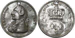 P2847 Rare France Médaille Louis XVIII Roi de France Paix & Commerce Desnoyers