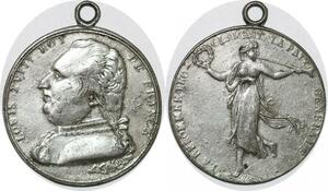 P2848 Rare France Médaille Louis XVIII renommée proclamé Paix Générale Desnoyers