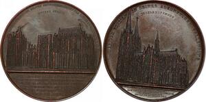 P2907 Scarce Medal Germany 600 years of Cathedral Kohn 1248 1848 AU