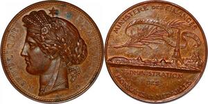 P2908 France Médaille Ministère Finances Monnaies Médailles 1789 1889 Oudiné Cérès SUP