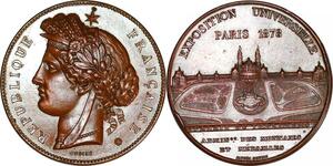 P2912 France Médaille Ministère Finances Monnaies Médailles 1789 1889 Oudiné Cérès SUP
