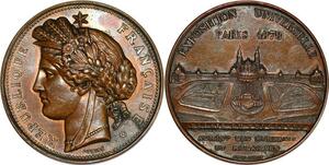 P2916 France Médaille Exposition Universelle Paris 1878 Palais du Trocadero Oudiné
