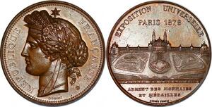 P2921 France Médaille Exposition Universelle Paris 1878 Palais du Trocadero Oudiné SUP