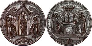 P2932 Rare France Médaille Napoléon III Baptème Communion Confirmation SUP