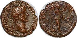 P2963 Rare Roman Empire As Antoninus Pius-138-161 Imperator II Victoria