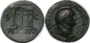 P2965 France Roman Empire As Vespasian Lugdunum 72 Garlanded altar Provident ->M offer