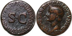 P2969 Roman Empire As Tibère As Augustus 22-23 Rome pontif Max Potest XXIIII