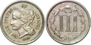P2984 United States USA Three Cent Nickel 1867 ->Make offer