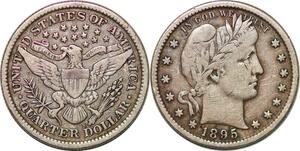 P2994 Scarce United States USA Barber Quarter Dollar 1895 -> Make offer