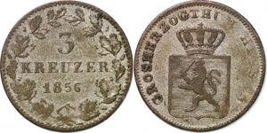 P3084 German States Hesse Darmstadt 3 Kreuzer 1856 Ludwig III ->Make offer