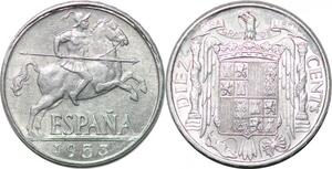 P3116 Spain 10 Centimos 1945 Horse UNC ->Make offer